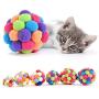 WangNana 1PC/3Pcs Fun Cat Toy Stuff Catnip Handmade Bell Bouncing Ball Pet Supplies Pet Toy Cat and Dog Built-in Scratching Device 7cm1PCS