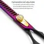 TIJERAS 7Inch Dog Grooming Scissor Curved Chunker Shears Pet Grooming Thinning Shear Straight Scissor Hair Cutting Tool for Pet Hair Trimming Japanese Steel Balde Scissor Professional