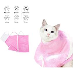 ZUKIBO Cat Shower Net Bag Adjustable Multifunctional Breathable Anti-Bite and Anti-Scratch Restraint Bag Cat Washing Shower Bag for Cat’s Bathing, Nail Trimming, Injection, Medicine Taking