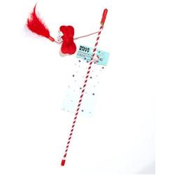 Silver Paw HKEPR3395 Hello Kitty Catnip Cat Wand Toys, 20'', Red