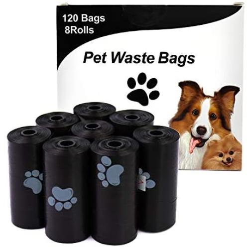 HaoDeng Dog Poop Bags, Extra Thick and Strong Poop Bags for Dogs, Guaranteed Leak-Proof, 15 Doggy Bags Per Roll, 8Rolls, 120 Bags