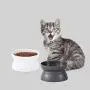 QINYUAN Cat Bowl, Pet Feeder Raised Food Kitten Stress Free Double Side Use Feeding Dish QINYUAN Cat Bowl, Pet Feeder Raised Food Kitten Stress Free Double Side Use Feeding Dish