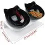 THMY Cat Bowl with Raised Stand, 15°Tilted Platform Cat Feeders Anti-Slip Transparent Cat Food and Water Bowl Detachable Pet Bowl for Cats and Small Dogs, Black THMY Cat Bowl with Raised Stand, 15°Tilted Platform Cat Feeders Anti-Slip Transparent Cat Food and Water Bowl Detachable Pet Bowl for Cats and Small Dogs, Black