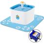 SunGrow Pet Water Fountain with Adorable 13” (33cm) Splash Mat, Very Quiet, Easy to Assemble and Clean, 3 Filters Included, 84oz (2.5 L) Water Reservoir, Vet Recommended, Continuous Fresh Water