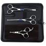 LILYS PET Professional and Home-use Pet Dog Cat Round-Tip Home Grooming Scissors Set,7'' Round-Tip Cutting Scissor+7'' Round-Tip Curved Scissor+5.0'' Round-Tip Face Hair Scissor