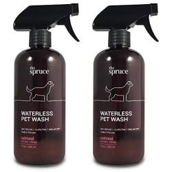 The Spruce Waterless Pet Wash, No Rinse Moisturizing Shampoo for Pets - Daily Pet Care - Cleaning, Cleansing, and Conditioning for Dogs, Puppies, and Cats - 17 oz