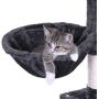 BEWISHOME Cat Tree Condo with Scratching Post Cat Tower Padded Plush Perch and Cozy Basket for Kitten MMJ11