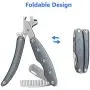 By-Heart Dog Nail Clippers, Foldable Pet Nail Trimmers with Safety Guard & Lock, Free Nail File and Comb, Professional Pet Nail Clippers for Large and Small Animals, Gray By-Heart Dog Nail Clippers, Foldable Pet Nail Trimmers with Safety Guard & Lock, Free Nail File and Comb, Professional Pet Nail Clippers for Large and Small Animals, Gray