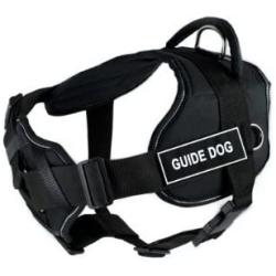 Dean & Tyler Black with Reflective Trim Fun Dog Harness with Padded Chest Piece, Guide Dog, Small, Fits Girth Size 22-Inch to 27-Inch