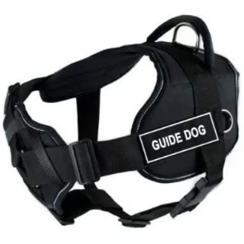 Dean & Tyler Black with Reflective Trim Fun Dog Harness with Padded Chest Piece, Guide Dog, Small, Fits Girth Size 22-Inch to 27-Inch Dean & Tyler Black with Reflective Trim Fun Dog Harness with Padded Chest Piece, Guide Dog, Small, Fits Girth Size 22-Inch to 27-Inch