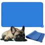 Scmkd Dog Cat Feeding Mat Silicone Pet Food Mat Non-Slip Cat Dog Bowl Mat Easy Clean Raised Edges Cat Dog Mat for Food and Water