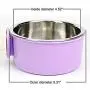 Creation Core Removable Pet Cage Stainless Steel Hanging Bowl Cat Dog Water Bowl Birds Food Bowl with Bolt Holder