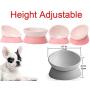 JWPC Bulldog Bowl Anti-Slip Dog Cat Dish Detachable Rubber Dog Bowl Pet Sterile Tilted Pet Feeder Slope Base,Pink