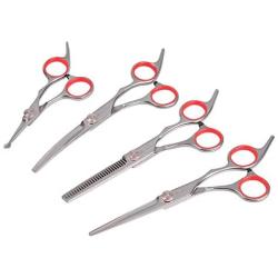 AEXYA Premium Dog Grooming Scissors Kit, Pet Groom Shears Set Stainless Steel Straight, Thinning and Curved Sharp Tools for Small or Large Dogs, Cats and Other Pets