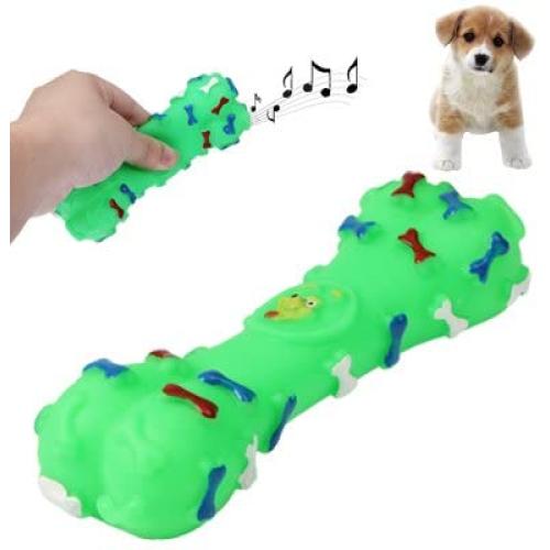 Ychaoya Bone Shape Plastic Pet Toys with Whistle for Dogs/Cats, Random Color Delivery