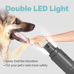 Snepon Dog Nail Grinder Clipper with 2 Speed & 3 Ports, Professional Rechargeable Electric Pet Nail Trimmer with Led Light, Low Noise Pet Grooming Tools