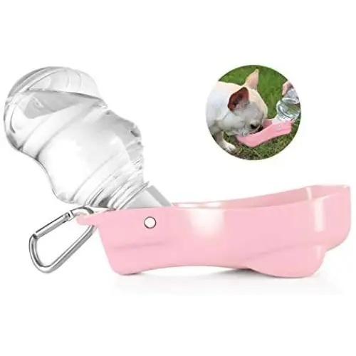 Flexzion Dog Water Bottle with Foldable Bowl Holder Drink Cup Tray Stand Attachment for Walking, Travel Drinking Dispenser Hanging Buckle Accessory for Pets, Dogs, Cats, Small Animals Flexzion Dog Water Bottle with Foldable Bowl Holder Drink Cup Tray Stand Attachment for Walking, Travel Drinking Dispenser Hanging Buckle Accessory for Pets, Dogs, Cats, Small Animals