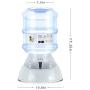 Flexzion Automatic Pet Food Feeder & Waterer Dispenser Set, Auto Gravity Replenish Water Eating Bowl Storage Container Fountain, Self Feeding Station Dog Cat Animal Supplies w/Plastic Jug Rubber Feet