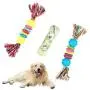 NPTCL Dog Chew Toys Puppy Teething Toys Squeaky Pet Toys with Rope for Small and Medium Dogs, Non Toxic Rubber, 3 Pack…