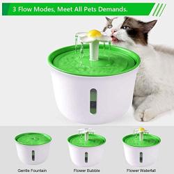 THMY Cat Water Fountain,Cat Fountain with Water Level Window,Cat Water Dispenser,Pet Water Fountain,3 Modes Pet Drinking Fountain for Dog and Cat with 2 Filters,Green