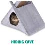 Ruff n Ruffus Foldable Cat Tower Tree + Free Bonus Handheld Chase Toy + 6 Cat Toys | Plush Folding House with Hammock | Condo | Scratching Pad | & Play Balls | for Kittens | Medium & Large Cats