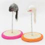 Ychaoya Pet Cat Playing Toys Sisal Spring Seat Cat Scratch Board with Mouse, Board Diameter: 15cm, Random Color Delivery