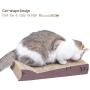 AMZNOVA Cat Shaped Scrathing Pad, Strong Durable Scratcher Cardboard Lounge, Kitty Scratch Toy with Catnip, Small, Coffee