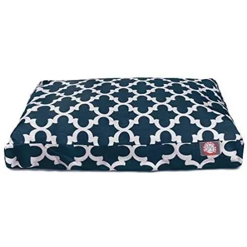 Majestic Pet Navy Trellis Medium Rectangle Indoor Outdoor Pet Dog Bed with Removable Washable Cover Products Majestic Pet Navy Trellis Medium Rectangle Indoor Outdoor Pet Dog Bed with Removable Washable Cover Products