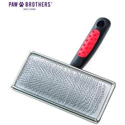 Ryans Pet Supplies Paw Brothers Coated Pin Flat Slicker Brush for Dogs, Small