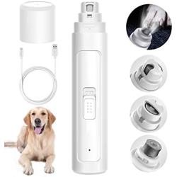 MUSEMET Dog Nail Grinder, Upgraded Pet Nail Grinder with LED Light Two Speed Dog Cat Nail Clippers Electric Rechargeable Dog Nail Trimmer for Small Medium Large Dogs Cats Pets,Quiet & Painless