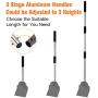 KOOLTAIL Dog Pooper Scooper Set - Tray and Spade and Rake - Adjustable 37.4 Inches Long Handle, Stainless Steel Heavy Duty Pet Waste Removal for Small Medium Large Dogs