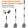 KOOLTAIL Dog Pooper Scooper Set - Tray and Spade and Rake - Adjustable 37.4 Inches Long Handle, Stainless Steel Heavy Duty Pet Waste Removal for Small Medium Large Dogs
