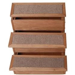 zoovilla PTR0082212010 Yorkshire Pet Step with Storage, Wood Bedside Ramp with Storage, Natural Wood, 15.55″D x 17.50″W x 14.76″H