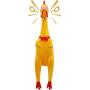 Novelty Place [Extra Load] Squawking Chicken Dog Toys - Large 16” - Yellow Rubber Squeeze Squeaky and Screaming Chicken for Pets or Kids