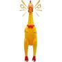 Novelty Place [Extra Load] Squawking Chicken Dog Toys - Large 16” - Yellow Rubber Squeeze Squeaky and Screaming Chicken for Pets or Kids