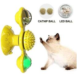 PINASE Spinning Windmill Cat Toy with Suction Cup Turntable Teasing Pet Toy Funny Interactive Cat Toy