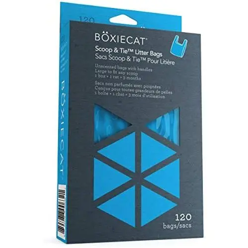 Boxiecat Scoop & Tie Litter Bags – Cat Litter Clump & Poop Bags – Leakproof - Large to Fit Any Scoop – Handles to Conveniently Tie Seal in Odors - Unscented Boxiecat Scoop & Tie Litter Bags – Cat Litter Clump & Poop Bags – Leakproof - Large to Fit Any Scoop – Handles to Conveniently Tie Seal in Odors - Unscented