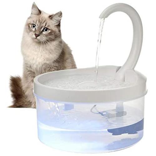 Xianggu Cat Water Dispenser, 7.877.879.45inch Automatic Drinking Fountain Fresh Hygienic Drinking Bowl with LED Light No Splash or Spills Super Quiet, Flowing Water for Cats and Dogs Easy-to-Clean