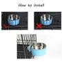 Yusenpet Cage Feeder Bowl for Small Pet, Food Water Feeder Bowl Dish with Bolt Holder for Pet Dog Cat Bird