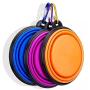 Collapsible Dog Bowl, Small Water Folding Portable Travel Foldable Silicone Collapsible Food Pet Dog Bowl for Dog with Carabiner Clip