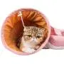 MelPet Cat Tunnel Bed with Mat, Pop Up Collapsible 2 Way Tube with Scratching Ball, Interactive Toy, Peak Hole Hideout House for Cat Puppy Kitten MelPet Cat Tunnel Bed with Mat, Pop Up Collapsible 2 Way Tube with Scratching Ball, Interactive Toy, Peak Hole Hideout House for Cat Puppy Kitten