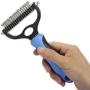 Petpopo Pet Grooming Tool,with Inwardly Curved Sharp Blades,Double Side Undercoat Rake Comb for Dog and Cat,Easily Remove Floating Hair, mats and Knots,Suitable for Long-Haired Pet