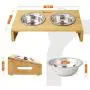 FEANDREA Raised Bowls, Bamboo Elevated Bowl Stand, 15° Tilt, Anti-Slip Design, with 2 Removable Stainless Steel Bowls, 3.9 Inches, for Small Dog, Cat, Natural UPRB001N01 FEANDREA Raised Bowls, Bamboo Elevated Bowl Stand, 15° Tilt, Anti-Slip Design, with 2 Removable Stainless Steel Bowls, 3.9 Inches, for Small Dog, Cat, Natural UPRB001N01
