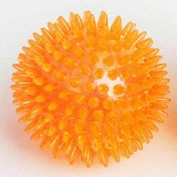 TOP PAW Orange Spike Ball Squeaker Dog Toy~4.5 Inches~