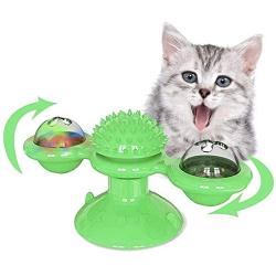 FANGXING Cat Toys Windmill Turntable - Indoor Teasing Interactive Pet Toy with Bell & Catnip Ball,Funny Scratch Tickle Hair Brush Toy for Kitten Cats