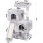 BEWISHOME Large Cat Tree Condo Bundle with Cat Tower with Scratching Board Perches Houses Cat Furniture Kitty Activity Center Kitten Play House MMJ05G10G
