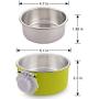Guardians Crate Dog Bowl Removable Stainless Steel Water Food Feeder Bowls Cage Coop Cup for Cat Puppy Bird Pets