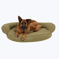 Carolina Pet Quilted Bolster Bed for Pets with Moisture Barrier Protection, Medium, Red