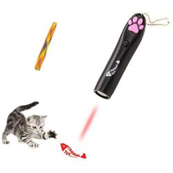 Behoneybee Interactive Cat Toys with Colorful Spring Tube Toy Red Fish LED Light Pointer Exercise Chaser Indoor Toy Pet Training and Exercise Tool (No Battery Include)