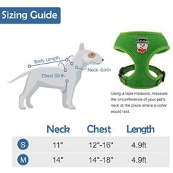 SCENEREAL Christmas Dog Harness Vest with Leash Set 2 Packs -Holiday Adjustable Soft Mesh Harnesses Snowman Elk Pattern Label Green Red Medium